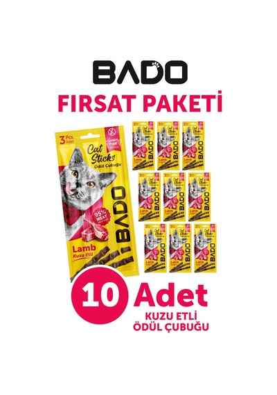 Bado Kedi Ödül Çubuğu Kuzu Etli 3x5gr 10lu