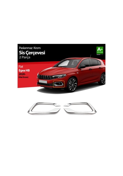 S-Dizayn  Fiat Egea Sedan Krom Sis Çerçevesi 2 Prç. 2020 Üzeri (Mat Krom)