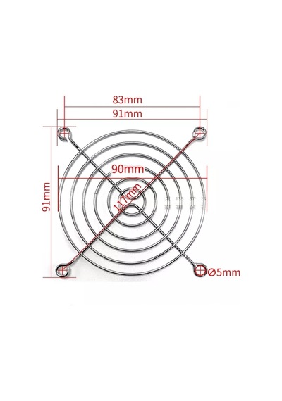 9cm Fan Kapağı Teli Metal 90x90mm