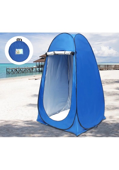 Otomatik Wc Portatif Giyinme Çadırı 120x120x190 Cm Mavi Çok Renkli