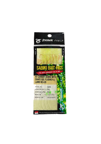 Pioneer Sabiki Rig 626g Chartreuse 6 Köstek Çapari 8