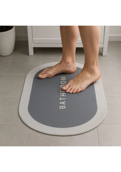Sihirli Süper Su Emici Kaymaz Tabanlı Oval Paspas 40 60 Cm 5324 1239564