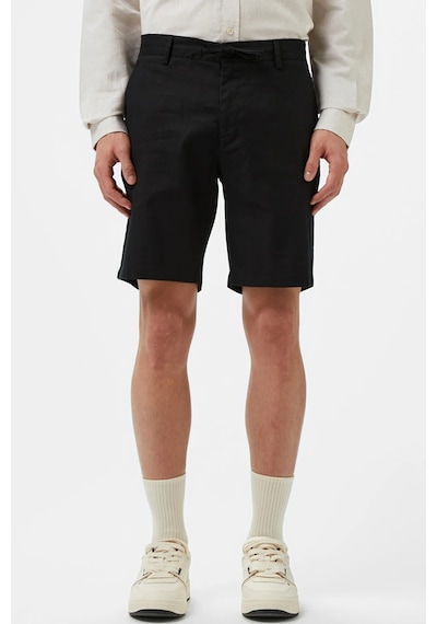 Lacoste Men's Regular Fit Black Bermuda Shorts Erkek Keten Pamuk Bermuda Şort Siyah