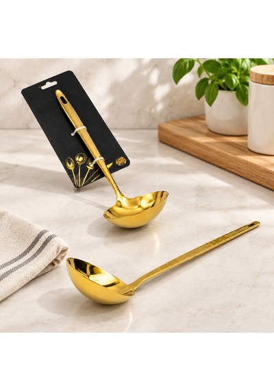 Metal Servis Kepçe Altın Renk