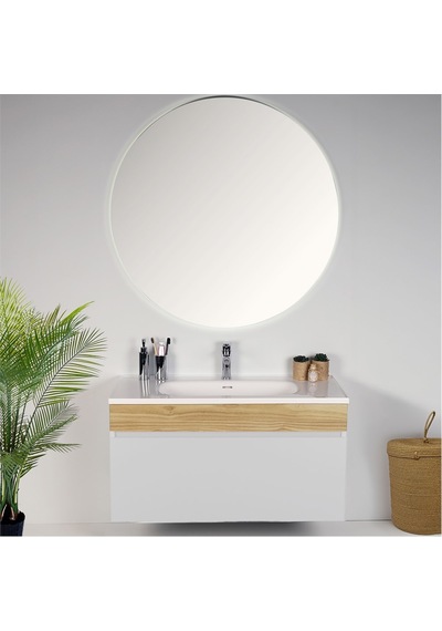 Kobos Harmony 100 Cm Banyo Dolabı Seti Bianco + Meguro Beyaz Kobos Harmony 100 Cm Banyo Dolabı Seti Bianco + Meguro Beyaz