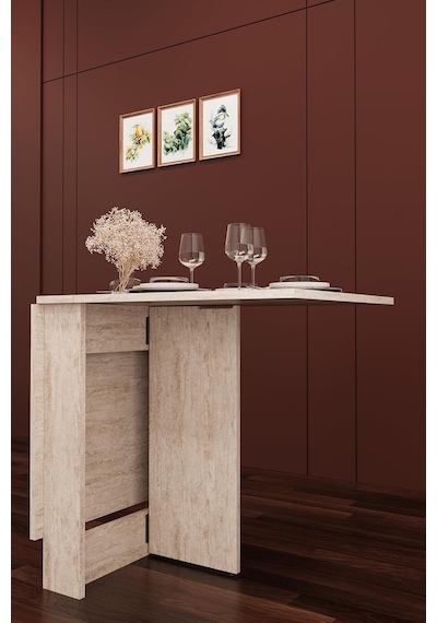 Ayrex Asra Trend Sidon Desen Km-32 Ultra İnce Katlanır Masa 133x60 Cm 17 Cm Kapalı Genişlik 6 Kişilik Yer Tasarrufu Genel