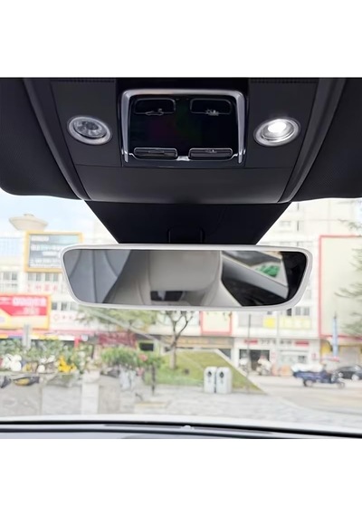 Araç İçi Dikiz Aynası Kılıfı Evrensel İç Dikiz Aynası Çerçevesi, Dekoratif Oto Aksesuar Beyaz