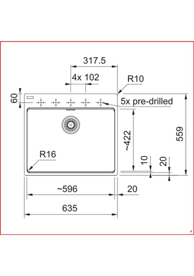 Franke Mrg 610-60 Ftl Bianco Tezgah Üstü Eviye Beyaz