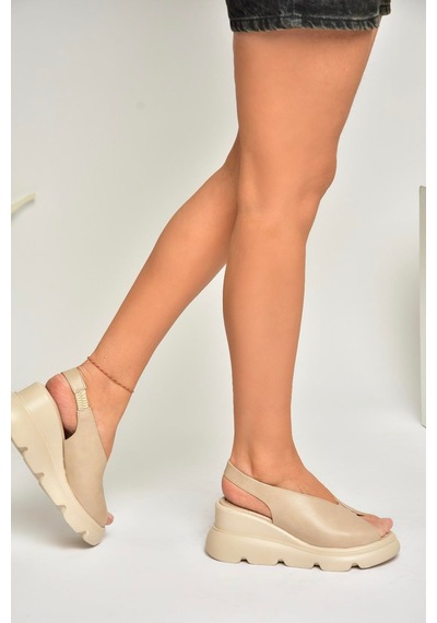 Fox Shoes U312255009 Ten Kalın Tabanlı Kadın Sandalet Ten-suni Deri Ten Rengi