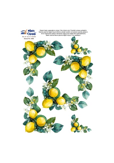 Mavi Sanat Ütü İle Rub On Transfer Kağıdı A4 Model No: 0008