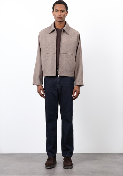 Antioch Regular Fit Dokulu Erkek Mont Koyu Vizon