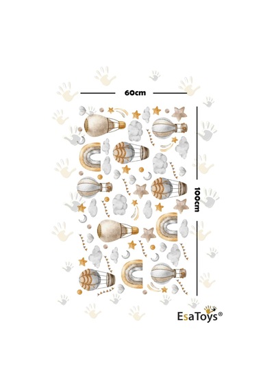 Uçan Balon Temalı Çocuk Odası Sticker Seti