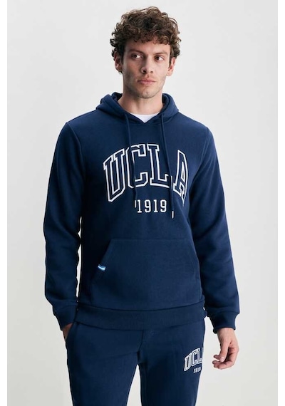 Ucla Jepsen Lacivert Kapüşonlu Nakışlı Standard Fit Erkek Sweatshirt Lacivert