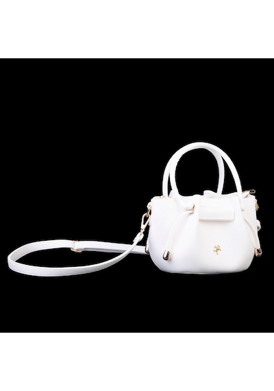 Nas Bag Kadın Mini Büzgülü Şık Çapraz Çanta Beyaz