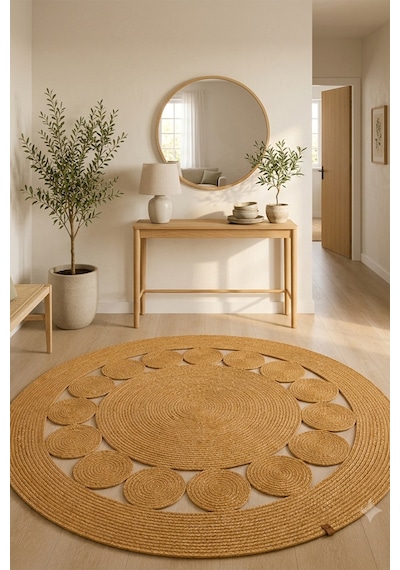 Villadia Home Textile Jüt Hasır Yuvarlak Kilim Halı Yolluk Dekoratif Örgü Halı Doğal Görünümlü Bohem Kilim Salon Oturma Odası Balkon Mutfak Yatak Odası Koridor 7209bambu Villadia Home Textile Jüt Hasır Yuvarlak Kilim Halı Yolluk Dekoratif Örgü Halı Doğal Görünümlü Bohem Kilim Salon Oturma Odası Balkon Mutfak Yatak Odası Koridor 7209bambu