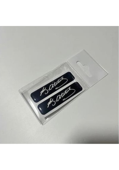 Kemal Atatürk İmzalı Siyah Damla Sticket Etiket Modeli