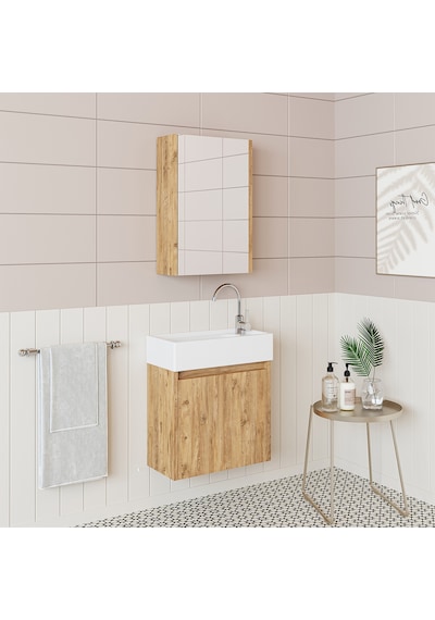 Roomart Ayaksız Tek Kapaklı Lavabolu 50cm Banyo Dolabı Atlantik Ç Atlantik - Çam Roomart Ayaksız Tek Kapaklı Lavabolu 50cm Banyo Dolabı Atlantik Ç Atlantik - Çam