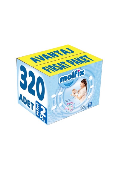 Molfix Bebek Bezi Beden:2 3-6kg Mini 320 Adet Avantaj Fırsat Pk 2 Numara