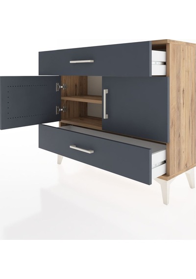 Arges Şifonyer 2 Raflı 2 Çekmeceli 2 Kapaklı 88x30x80 Çam-antrasit Atlas Çam Arges Şifonyer 2 Raflı 2 Çekmeceli 2 Kapaklı 88x30x80 Çam-antrasit Atlas Çam