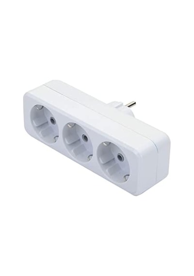 Kablosuz 3'lü Topraklı Çoğaltıcı Priz - Beyaz