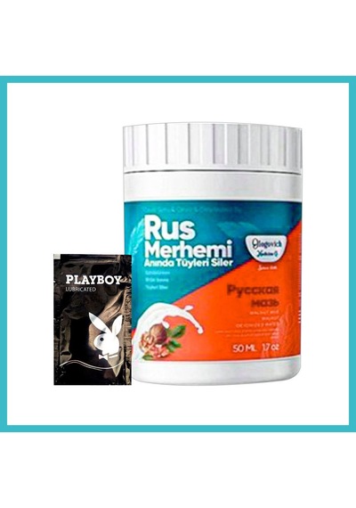 Bezos Playboy Turquoise Ceviz & Ceviz Sütü Rus Merhemi 50 Ml Tüylere Krem + Yanında Jel Dfnbez
