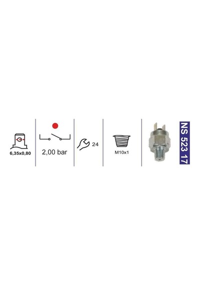 Kapı İkaz Müşiri-unıversal-hava Basınç Müşiri 2,0 Bar M10x1 Normalde Açık Otoyol/ıveco 0000719780 - Ns52317