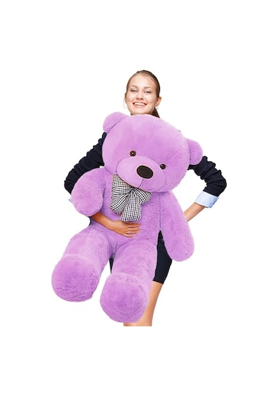 130 Cm Papyonlu Büyük Lila Ayıcık %100 Yerli Lila