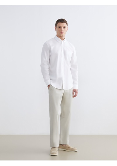 Lcwaıkıkı Classic Beyaz Regular Fit Oxford Erkek Basic Gömlek