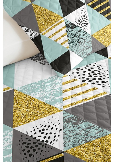 Geometrik Mint Genç Odası Tek Kişilik Pike Takımı - Sarı Gri Modern 160x220 Cm Kapitone Yatak Örtüsü Hafif Seramik Serabı Geometrik Mint Genç Odası Tek Kişilik Pike Takımı - Sarı Gri Modern 160x220 Cm Kapitone Yatak Örtüsü Hafif Seramik Serabı
