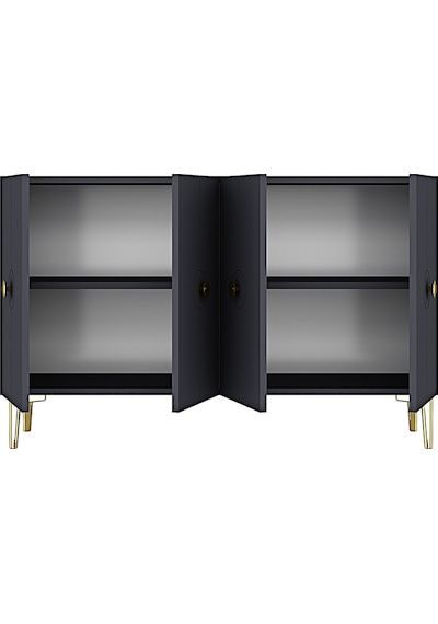 Ka1235ag Enlem Konsol Ve Tv Sehpası Antrasit-gold 120cm