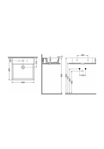 Dura Niva Kare Çanak Lavabo 60x46,5 Cm Tezgah Üstü Batarya Delikli Beyaz 5252