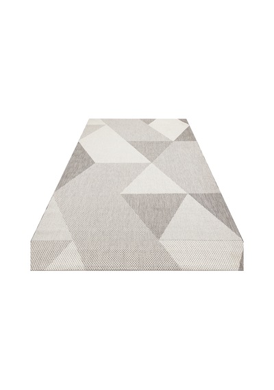Mona Mn03 Geometrik Desenli Gri Modern Salon Halısı Hav Toz Vermez Kaymaz Tabanlı