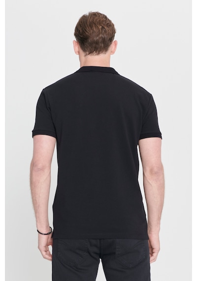 Ac&Co / Altınyıldız Classics Erkek Siyah Slim Fit Dar Kesim Polo Yaka Tişört 4A4820200001SyhXL Siyah