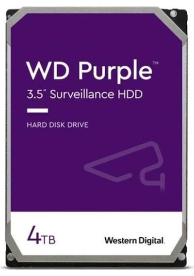 Wd 4tb 3.5 Purple Wd43purz Sata3 5400rpm 64mb 7-24 Guvenlık Harddisk