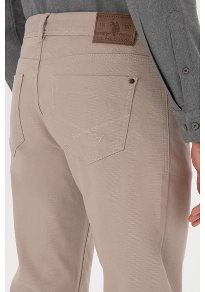 U.S. Polo Assn. Erkek Koyu Bej Slim Fit Kanvas / Chino Pantolon 50310340-VR088