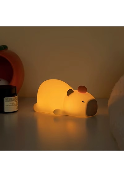 Petrix 34627 Sevimli Capybara Ayarlanabilir Şarjlı Gece Lambası RGB
