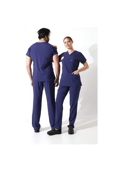 Bflex Unisex Likralı Yarasa Kol Takım Patroit Blue Hemşire