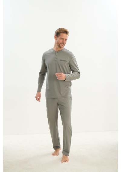 Sevim Erkek Uzun Kol Yeşil Pijama Takım C8t2n5o9 001