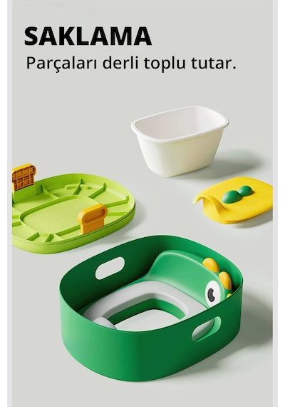 Wellgro Dino 2'si 1 Arada Bebek Lazımlık ve Tuvalet Adaptörü - Yeşil