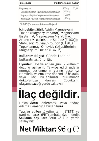 Wefortis Magnezyum Complex -3lü Kombinasyon Malat-glisinat-sitrat 60 Tablet