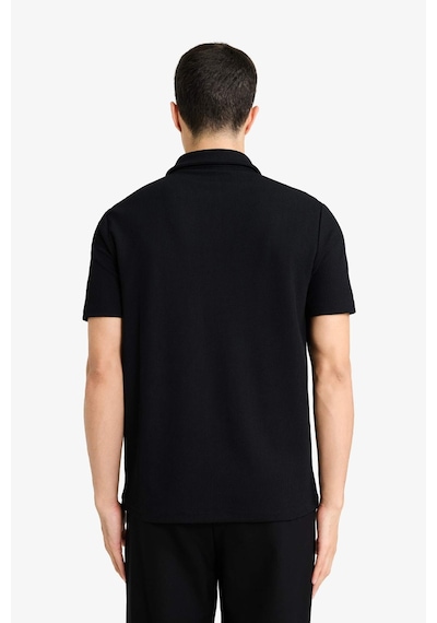 Defacto Regular Fit Polo Yaka Yarım Fermuarlı Pilise Kısa Kollu Tişört B7355ax25aubk81 SIYAH