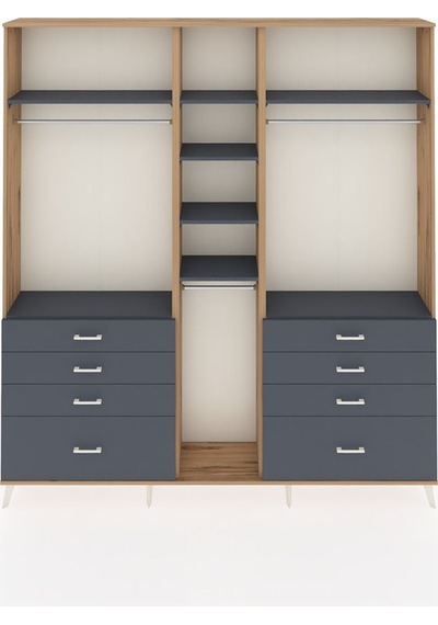 Arges Dolap 8 Raflı 8 Çekmeceli 3 Askılı 220x30x243 Çam-antrasit/antrasit Antrasıt/antrasıt Arges Dolap 8 Raflı 8 Çekmeceli 3 Askılı 220x30x243 Çam-antrasit/antrasit Antrasıt/antrasıt