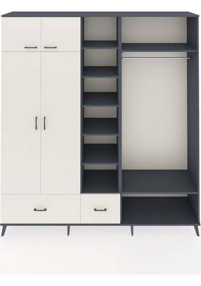 Hyperion Dolap 12 Raflı 2 Çekmeceli 2 Askılı 220x44x243 Antrasit-aytaşı/aytaşı Aytası/aytası Hyperion Dolap 12 Raflı 2 Çekmeceli 2 Askılı 220x44x243 Antrasit-aytaşı/aytaşı Aytası/aytası