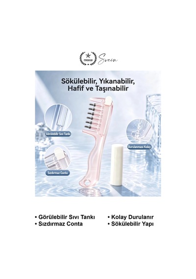 Saç Bakım Yağı Uygulama Tarağı Serum Aplikatörü Yeniden Doldurulabilir Hazneli Sızdırmaz Contalı Kaf Diğer