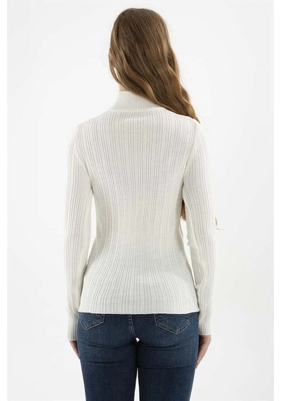 Fashion Friends Kadın Yarım Balıkçı Kazak 23k0389k1 Ekru