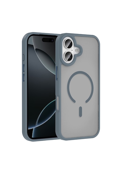 Apple Uyumlu iPhone 17 Kılıf M-safe Şarj Özellikli Mat Arka Yüzey Zore Sio Kapak Gri