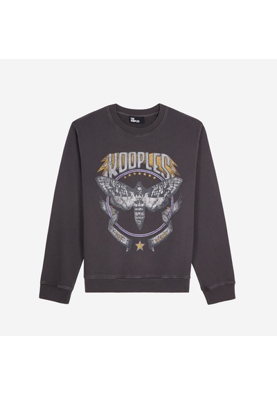 The Kooples Erkek Baskılı Bisiklet Yaka Siyah Sweatshirtbaskılıhswe28004k