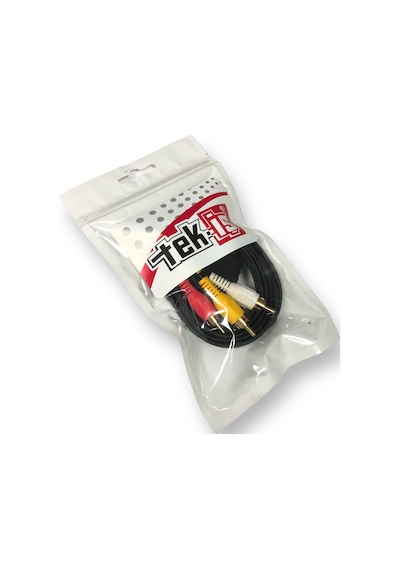 Tek-iş Scart 3 Rca Video Audio 3 Tos Uydu Dvd Kablo Lcd Tüplü Televizyon Uydu Bağlantı 1.2mt