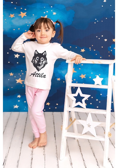 Pia Baby İsme Özel Erkek Çocuk Pijama Takımı %100 Pamuk Penye İsim Baskılı Kişiye Özel Çocuk Pijaması 20162p14pi Krem