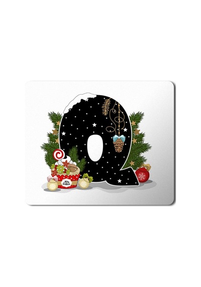 Yeni Yıl Merry Christmas Yılbaşı'na Özel Q Harfi Mousepad Mouse Pad